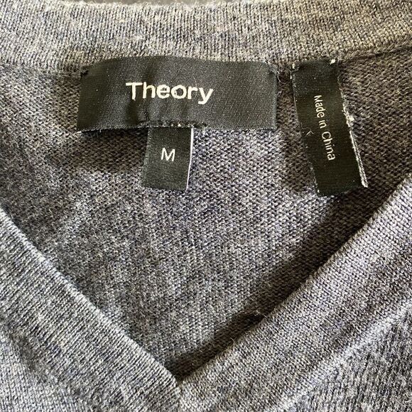 Theory 100% Merino Wool V-Neck Sweater - Picture 7 of 9